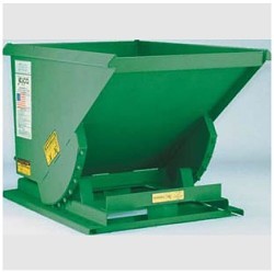 Jesco 211731 Self-Dumping Hopper, Heavy Duty Formed Base, 1 cu-yd Hopper, Vista Green